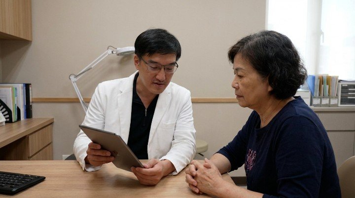 顯微鏡下觀察受壓力性落髮影響的毛囊 醫師操作外泌體技術治療壓力性落髮 患者術後改善壓力性落髮的對比成果